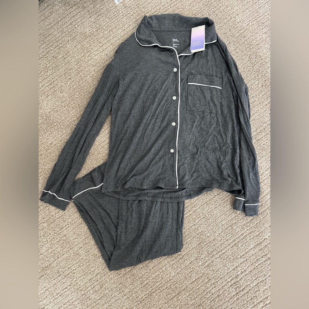 Stars Above Charcoal Pajama Set